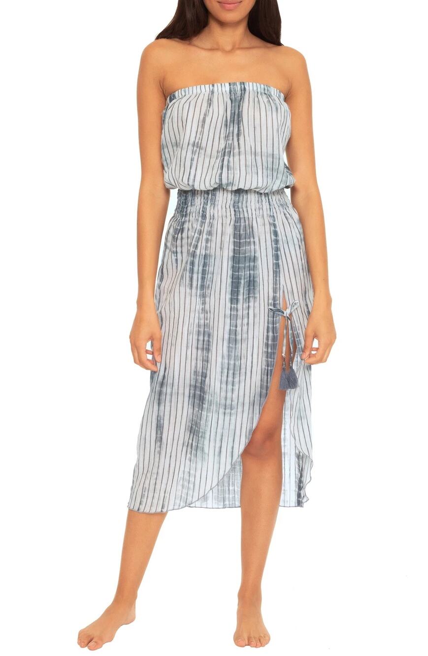 NWT Becca Sol Line Strapless Swim Bathing Suit Cover Up Dress Women's Size Large